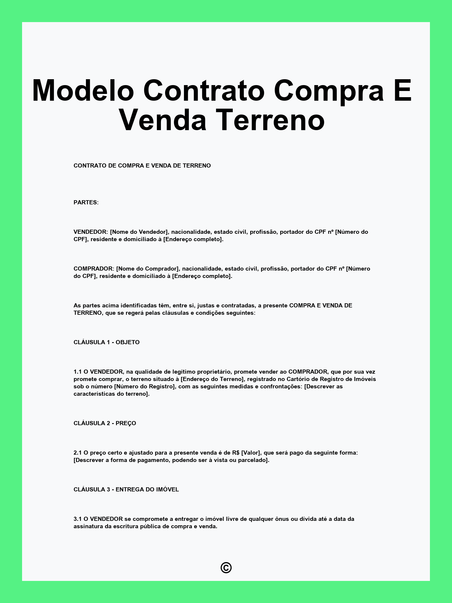 Modelo Contrato Compra E Venda Terreno