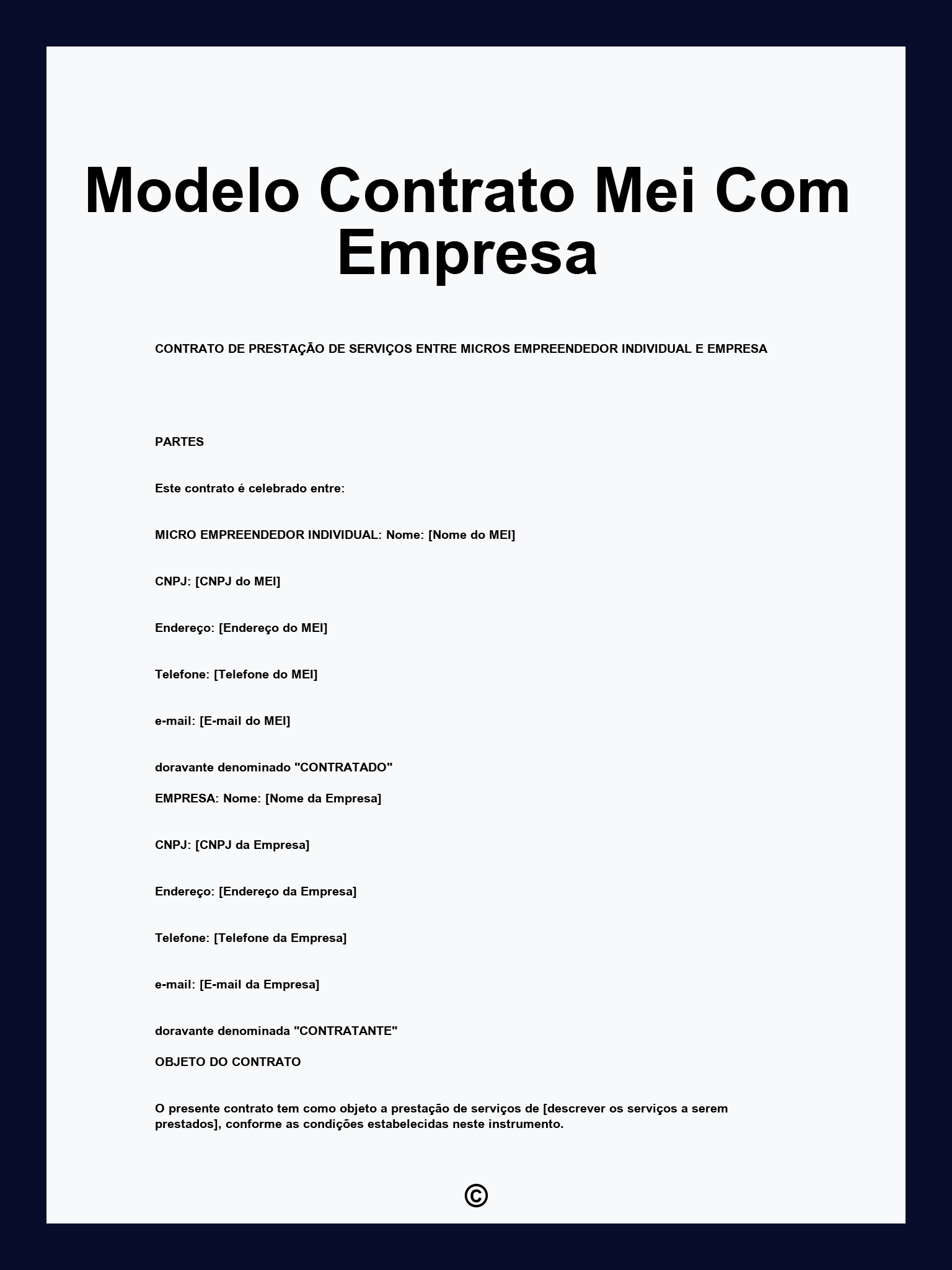 Modelo Contrato Mei Com Empresa