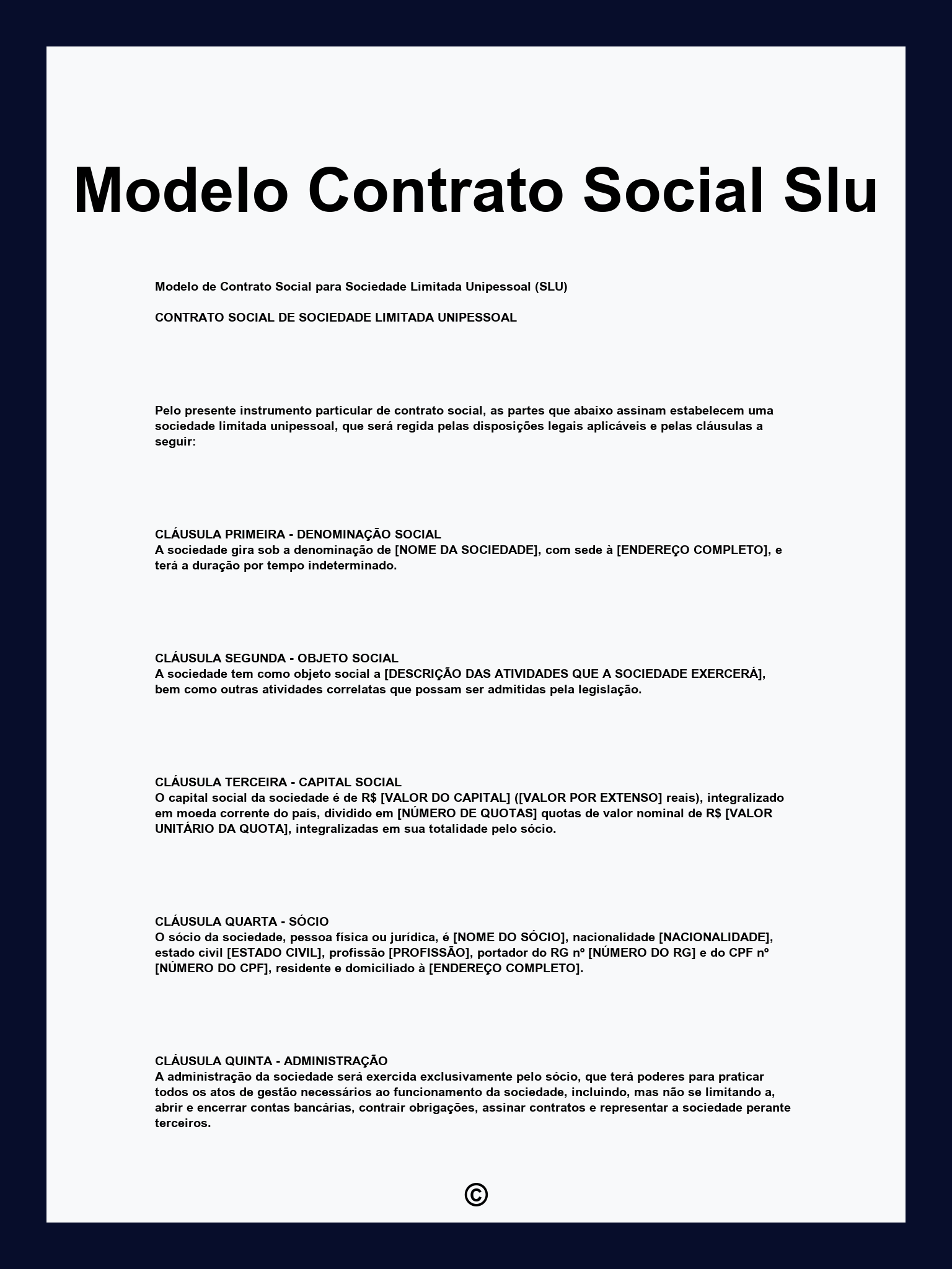 Modelo Contrato Social Slu