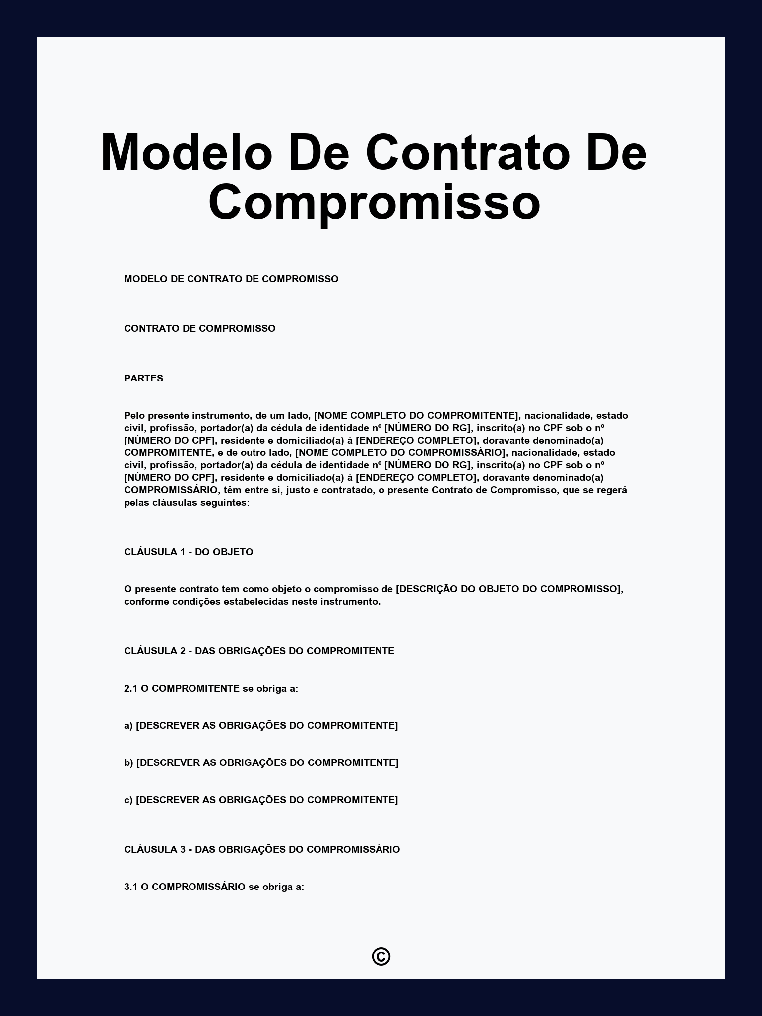 Modelo De Contrato De Compromisso